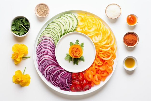 Talíř s farebným jedlom